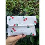Sumicorn Design Kiraz Desenli Yıkanabilir Çıt Çıtlı Ped Çantası, Mini Cüzdan, Çanta Içi Düzenleyici - 001-Beyaz