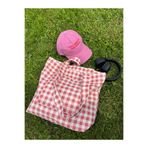 Sumicorn Design Pembe Pötikareli Tote Bez Çanta,Cepli Keten Kol ve Omuz Çantası,Çevre Dostu Alışveriş Çantası