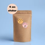 Sumicorn Design Sevimli Kuşe Yuvarlak Kesim Sticker Paketleme & Kargo Etiketi 4 cm 24'lü 8 Çeşit Sticker Seti