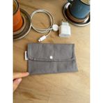 Sumicorn Design Soft Keten Yıkanabilir Çıtçıt Detaylı Ped Çantası, Mini Cüzdan,kartlık,çanta Içi Düzenleyici - 02 - Gri