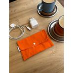 Sumicorn Design Soft Keten Yıkanabilir Çıtçıt Detaylı Ped Çantası, Mini Cüzdan,kartlık,çanta Içi Düzenleyici - Turuncu