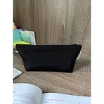 Sumicorn Design Soft Siyah Yıkanabilir Fermuarlı Tek Gözlü Bez Kalemlik Kalem Kutusu Cüzdan Makyaj Çantası
