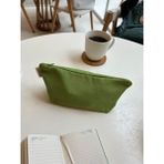 Sumicorn Design Soft Yeşil Yıkanabilir Fermuarlı Tek Gözlü Bez Kalemlik Kalem Kutusu Cüzdan Makyaj Çantası