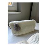 sumicorn Tavşan Peluş Yıkanabilir Fermuarlı Pötikare Astarlı Bez Kalemlik Kalem Kutusu Cüzdan Makyaj Çantası