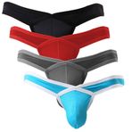 Summer Code Erkek Seksi Mikro Mesh Külot Yumuşak Nefes Çıkıntı Kılıfı İç Çamaşırı, 4'lü paket Mix 2, XXL