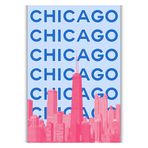 Summit Designs Chicago Duvar Sanatı - Skyline Willis Kulesi Baskı 11x14 Çerçevesiz Rüzgarlı Şehir Dekoru Kentsel Tipografi IL Poster Mimari Chicago Gurur Hediyesi