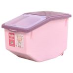 Sumsool Tekerlekli Mutfak Un Kutusu Mühür Kilitleme Kapağı Pp Pirinç Saklama Pembe (Yurt Dışından) - 1,1 lt