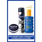 Sun Güneş Koruyucu Erkek Kişisel Bakım Seti,spf50 Güneş Kremi 200 Ml,deodorant,nemlendirici