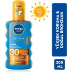 Sun Güneş Koruyucu Krem & Spf+30 Uva+Uvb Bronzluk Artirici Yağ Spreyi 200ML