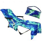 Sun Lounger Plaj Havlusu Mikrofiber Taşınabilir Sandalye Örtüsü Hızlı Kuruyan Güneş Koruyucu Güneş Şezlongu Plaj Havlusu Yan Depolama Çantası