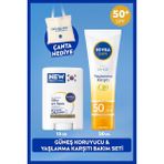 SUN SPF50 Güneş Koruyucu Stick Yüz Kremi ve Q10 Yaşlanma Karşıtı Yüz Bakım Kremi 50ml, Çanta Hediye