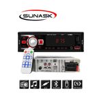 SUNASK Sn-215 Çift Usb'li Bluetooth Oto Teyp Araba Teyibi Kumandalı Oto Teyip Mp3 Çalar Amfi Çıkışlı