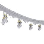 Sunbe Shines Boncuklu Trim Püsküllü Süslemeli Dantel Perde Tessel Dikiş Kurdelesi Abajurlar için Dekoratif Süs (Gri)