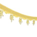 Sunbe Shines Boncuklu Trim Püsküllü Süslemeli Dantel Perde Tessel Dikiş Kurdelesi Abajurlar için Dekoratif Süs (Sarı)
