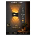 Sunbox Gold Şeritli Pilli Amber LED Duvar Aplik – Kablosuz Modern Aydınlatma