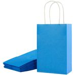 SUNCOLOR 12'li Paket 20,32 cm Mavi Kulplu Hediye Çantaları - Doğum Günü, Düğün, Tatil ve Etkinlikler için Küçük Parti Hediye Çantaları
