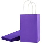 SUNCOLOR 12'li Paket 8 "Kulplu Mor Hediye Çantaları - Doğum Günü, Düğün, Tatil ve Etkinlikler için Küçük Parti Hediye Çantaları