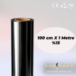 Sundark 100 cm x 1 Metre | Siyah Cam Filmi | Ev • Ofis • Araç Uyumlu - %15