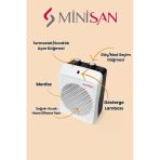 Sunday Fanli Isitici Kare Kutu Fan Fanli Isitici Sicak - Soguk 2000W Termostatli