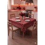 SUNDOKU HOME Damalı Kenar Bordürlü Masa Örtüsü 140x140 cm Sofra Bezi,