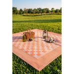 SUNDOKU HOME Damalı Kenar Bordürlü Masa Örtüsü 140x140 cm Sofra Bezi,Piknik Örtüsü