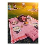 SUNDOKU HOME Kare Desenli Piknik Seti 2 Adet 40x40 cm Minder + 170X170 cm Piknik Örtüsü