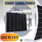 Suneco 205 Watt Yarı Esnek Güneş Paneli Half Cut Monokristal Solar Güneş Paneli Karavan Tekne