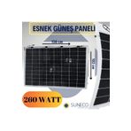 Suneco 260 Watt Yarı Esnek Güneş Paneli Half Cut Monokristal Solar Güneş Paneli Karavan Tekne