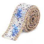 SUNFECILI DIY Elmas Örgü Sarma Rulo Kristal Rhinestones Zincir Trim Şerit Düğün Parti Merkezinde Vazo Köpüklü Dekorasyon, Kristal Zincir Trim Şerit, DIY (Safir mavi taş + altın boncuklar