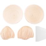 Sunflowerr Yuvarlak Set,2 Ekmek ve Ekmek Hamuru Sepeti, Keten Parçalı Banneton Mayalama Sepeti,yuvarlak Hamur Seti (Yurt Dışından) - Süpürge ek yedek parça