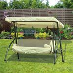 Sunfun Bej 3 Kişilik Metal Salıncak