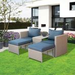 Sunfun Side Rattan Bej Oturma Grubu