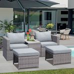 Sunfun Side Rattan Gri Oturma Grubu