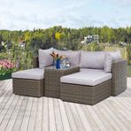 Sunfun Urla Kahve Rattan Oturma Grubu
