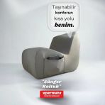 Sünger Koltuk – Taþýnabilir, Çok Amaçlý, Ýskeletsiz, Yer Koltuðu, Armut Koltuk Gri