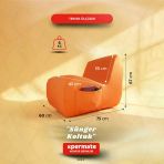 Sünger Koltuk – Taşınabilir, Çok Amaçlı, İskeletsiz, Yer koltuğu, Armut Koltuk (Turuncu)