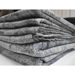 Süngerli Koltuk Çekyat Örtüsü Damar Desenli Parlak Gri - 175 x 220 cm - Koyu Gri
