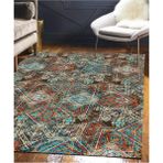 Süngersan Renkli Halılar Yıkanabilir Dijital Baskı Modern Dekoratif Kaymaz Tabanlı Salon Halısı Mutfak Halısı Yolluk - 100 x 400 cm