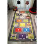 Süngersan Trafik Araba Yollu Çarpım Tablolu Ingilizce Türkçe Eğitici Seksekli Çocuk Oyun Halısı Çocuk Odası Halısıeğlenceli Halı - 100 x 160 cm