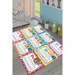 Süngersan Yıkanabilir Kaymaz Taban Eğitici Çarpım Tablolu Çocuk Halısı Oyun Halısı - 100 x 260 cm - Renkli