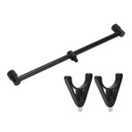 SUNGOOYUE Avrupa tarzı Sazan Oltası Tutucu, Naylon Plastik Çubuk Başlığı Braketi Dış Mekan Sazan Olta Çubuğu Buzz Bar Standı Siyah (2 başlı 30 cm braket + braket başı * 2)