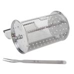 SUNGOOYUE Haddeleme Izgara Sepeti, Paslanmaz Çelik BARBEKÜ Haddeleme Sepeti Çatal Hasır Silindir Izgara Sepeti Kamp Piknik Partisi Için (18cm Yükseklik)