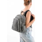 Suni Deri Kadın Sırt Çantası 35*25 Cm Mega Bag Günlük Kullanıma Uygun Çok Cepli İçi Astarlı