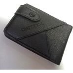 Suni Deri Yan Oval Patlı Dış Üçgen 20 Kartlık Kredi Kart Cüzdanı 10 cm x 8 cm - yok - Siyah