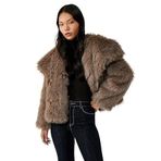 Suni Kürk Mont Oversize Geniş Yaka