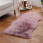 Suni Kuzu Derisi Halı Peluş Koyun Derisi Parça Halı Yatak Odası veya Oturma Odası Kanepe için Yumuşak Suni Kürk Örtü Halı (120x170 cm Mor)