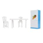 Sunicon 1/12 Minyatür Buzdolabı, Dollhouse Buzdolabı Masa Minyatür Oyun Oyna Pretend Dollhouse Dekorasyon Aksesuarları Mini Buzdolabı Sandalye Oyuncak