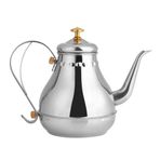 Sunicon Paslanmaz Çelik Su Isıtıcısı, Premium Gooseneck Su Isıtıcısı, 1.2L Dökün Kahve Damla Çaydanlık Soba Üstü Çaydanlık, Oteller Restoranlar için Kapalı Çay Filtresi Kabı