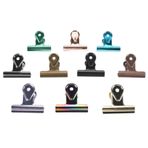 Sunicon Renkli Bulldog Ataşları, 10 ADET Metal Mini Klipler Para Kelepçeleri Çok Fonksiyonlu Menteşe Klipleri Etiketler için Dosya Kelepçeleri Çantalar, Mağazalar, Ofis ve Ev (Large)