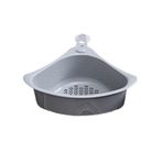 Sunicon Üçgen Mutfak Lavabo Drenaj Sepeti, Köşe Mutfak Lavabo Süzgeç Sepeti Mutfak Lavabo Filtresi Kararlı Kolay Boşaltma Çok Fonksiyonlu Drenaj Rafı (Gri)
